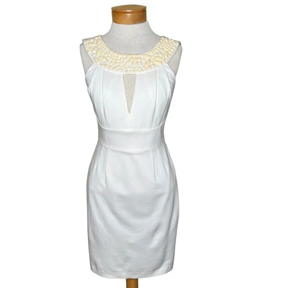 Trina Turk | Dresses | Trina Turk Ivory White Knit Cocktail Sheath Dress Faceted Beaded Neckline 4 Nwt | Poshmark Trina Turk | Dresses | Trina Turk Ivory White Knit Cocktail Sheath Dress Faceted Beaded Neckline 4 Nwt | Poshmark